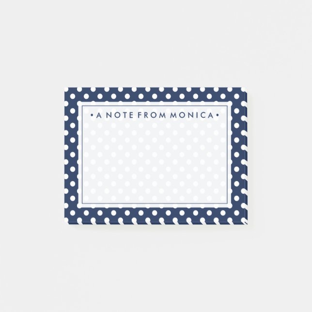 Ihr Text | Polka Dot Pattern Post-it Klebezettel (Vorderseite)