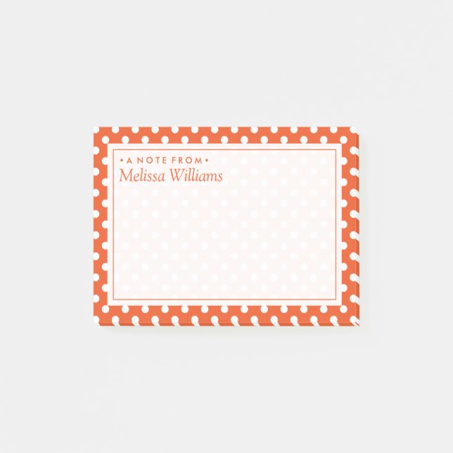 Ihr Text | Polka Dot Pattern Post-it Klebezettel (Vorderseite)