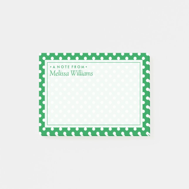 Ihr Text | Polka Dot Pattern Post-it Klebezettel (Vorderseite)