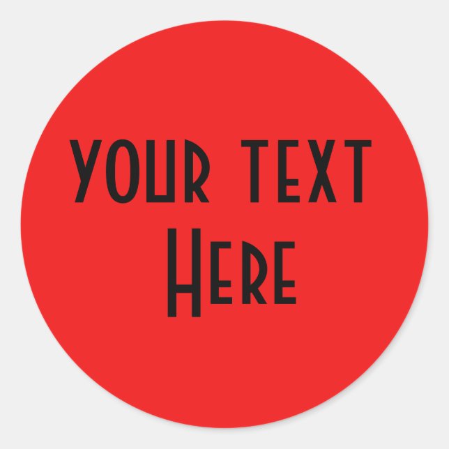 Ihr Text rot Aufkleber (Vorderseite)