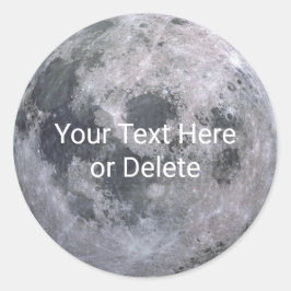 Ihr Text/Schriftart Schönes Vollmond-Sonnensystem Runder Aufkleber