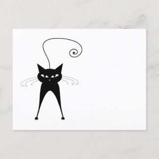 Ihr Text - Schwarzes Katzenzeichen Pose 5 Postkarte