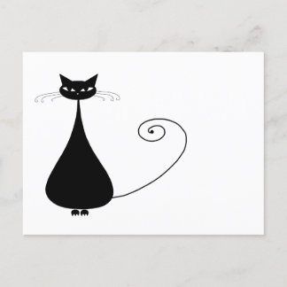 Ihr Text - Schwarzes Katzenzeichen Pose 7 Poster Postkarte