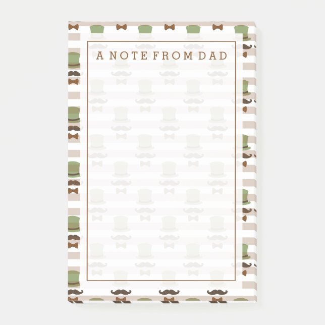 Ihr Text | Top Hat Mustache Post-it Klebezettel (Vorderseite)