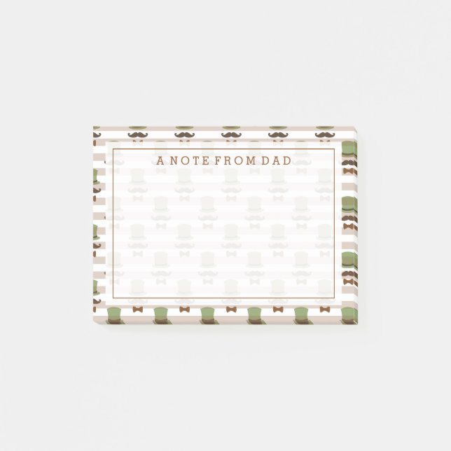 Ihr Text | Top Hat Mustache Post-it Klebezettel (Vorderseite)