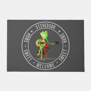 Ihr Text und Farben Doormat Frosch Gitarre spielen Fußmatte