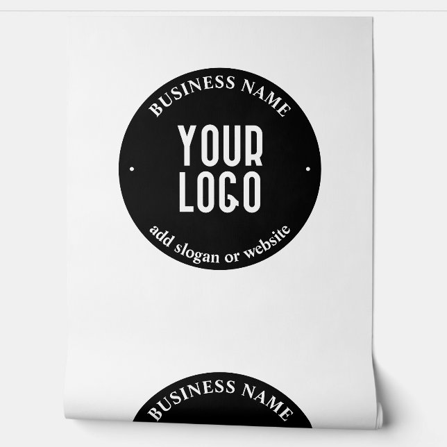 Ihr Text- und hochgeladenes Logo | Editierbar schw Tapete (Abrollen)