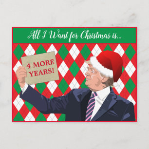 Ihr Text Weihnachten Trump 2024 Weihnachtsmannmütz Postkarte