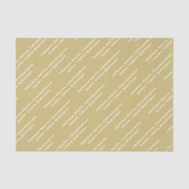 Ihr Texttyp über Print Gold/Weiß Seidenpapier (Vorderseite)