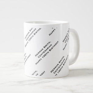 Ihr Texttyp über Schwarz/Weiß Jumbo-Tasse