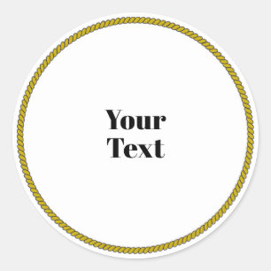 Ihr Textvorlage, weißer Kreis, schwarzer Text, Runder Aufkleber