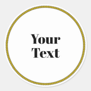 Ihr Textvorlage, weißer Kreis, schwarzer Text, Runder Aufkleber