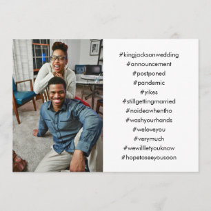 Ihr Top 12 Hashtags Foto Hochzeit verschoben Einladung