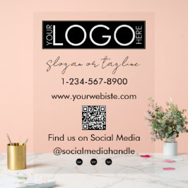 Ihr Unternehmen Logo speichern QR Code Social Medi Acrylschild