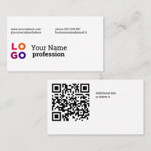 Ihr Unternehmenslogo Benutzerdefinierter QrCode Visitenkarte
