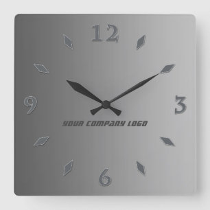 IHR UNTERNEHMENSLOGO,personalisiert, fügen Sie Ih Quadratische Wanduhr