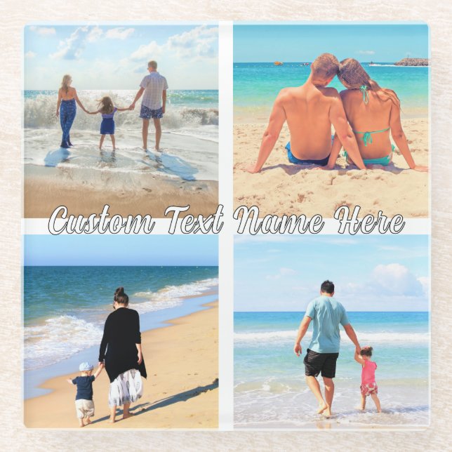 Ihr Untersetzer aus Collage Glass mit benutzerdefi (Vorderseite)