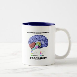 Ihr Verstand ist wie Software-Programm es (Gehirn) Zweifarbige Tasse