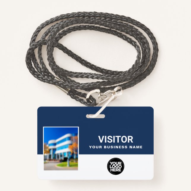 Ihr Visier Foto Bar Code, Logo Lanyard Ausweis (Vorderseite mit Schlüsselband)