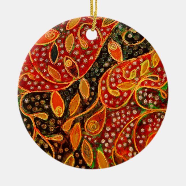 "Ihr Winter-Herz" (Malerei) Keramikornament (Vorne)