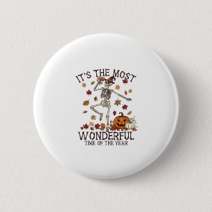 Ihr wunderbarster tanzender Skelett-Halloween-Hexe Button