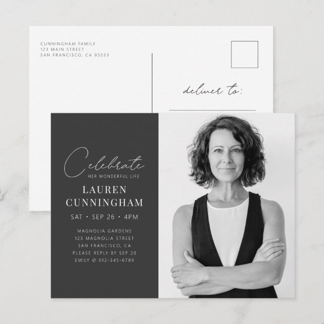 Ihr wunderschönes Leben Modernes Foto Einladungspostkarte (Vorne/Hinten)