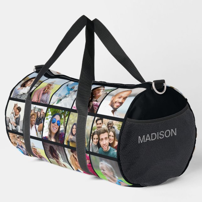 IHRE 15 Fotos und Name Custom Duffle Bag (Rechte Ecke)