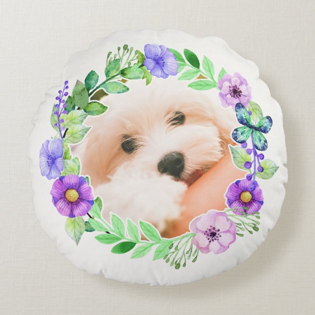 Ihre 2 Fotos in Blume Frames werfen Kissen (Vorderseite)