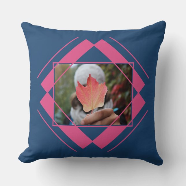 Ihre 2 FOTOS in einem geometrischen Muster werfen  Kissen (Vorderseite)