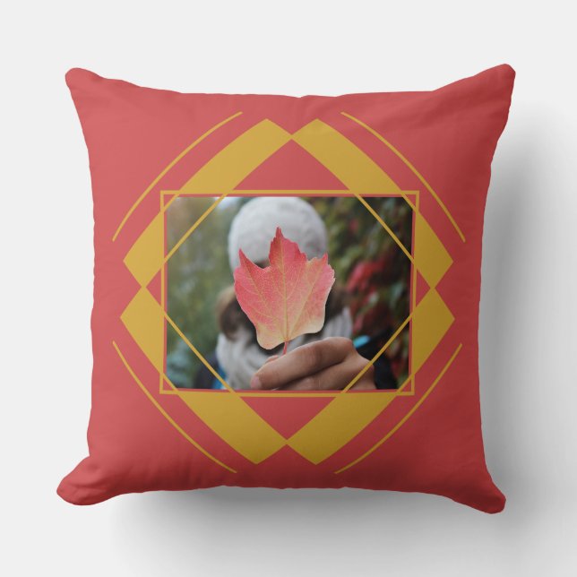 Ihre 2 FOTOS in einem geometrischen Muster werfen  Kissen (Vorderseite)