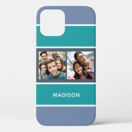 IHRE 2 FOTOS & NAME Stripes Muster Gehäuse Case-Mate iPhone Hülle