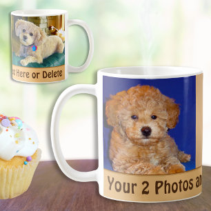 Ihre 2 Fotos und Text-personalisierten Tasse