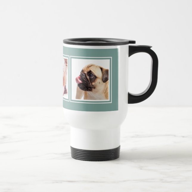 IHRE 3 FOTOS / Hunde benutzerdefinierte Tasse (Rechts)
