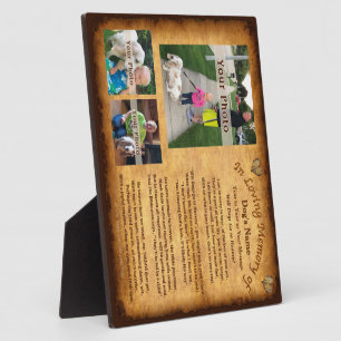 Ihre 3 Fotos, Text Dog Gedenkstätte Plaque und Ged Fotoplatte