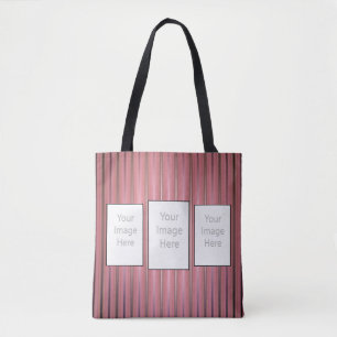 Ihre 3 individuellen Foto mit modernen rosa Streif