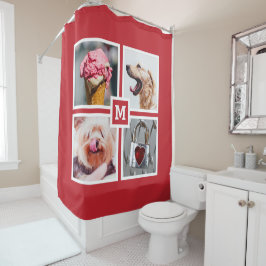IHRE 4 FOTO & MONOGRAM Duschvorhang