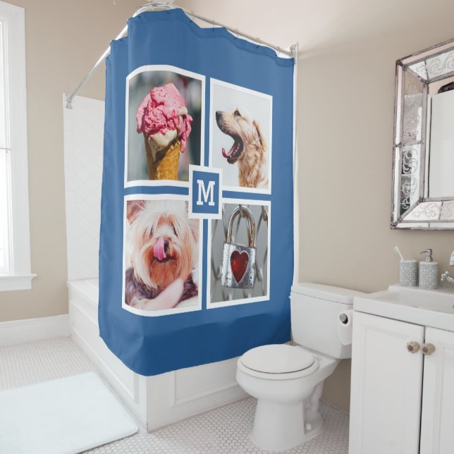 IHRE 4 FOTO & MONOGRAM Duschvorhang (Beispiel)