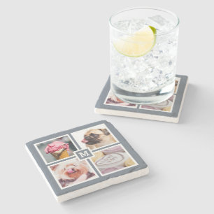 IHRE 4 FOTO & MONOGRAM Untersetzer
