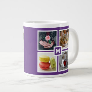 IHRE 8 FOTOS & MONOGRAMM-Tasse Jumbo-Tasse