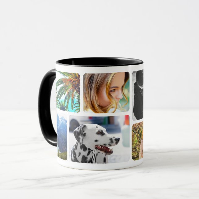 Ihre 8 Fotos Rounded Template Coated Tasse (Vorderseite Links)