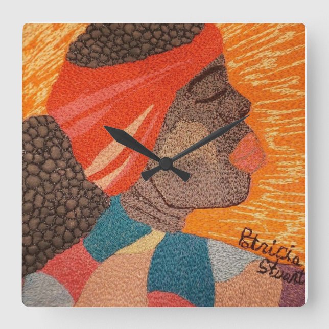 Ihre Augen sahen der Art Clock von Gott zu Quadratische Wanduhr (Vorderseite)