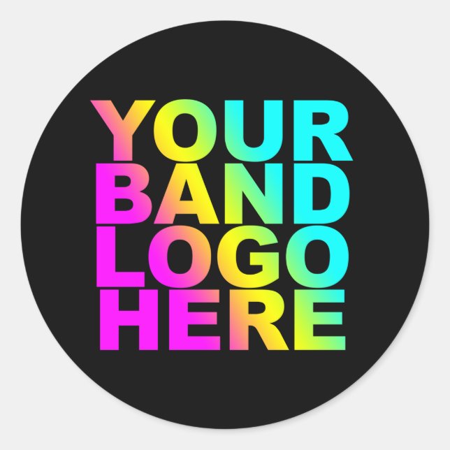 IHRE BAND-LOGO-STICKER RUNDER AUFKLEBER (Vorderseite)