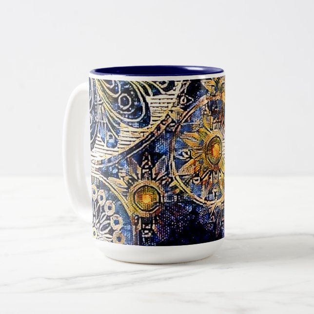 Ihre benutzerdefinierte 15 oz Zwei-Tonen-Tasse Zweifarbige Tasse (Vorderseite Links)