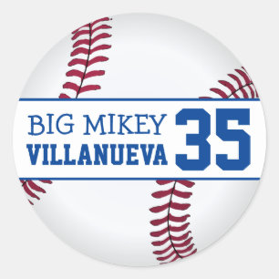 Ihre benutzerdefinierte Baseball-Jersey-Nummer Runder Aufkleber