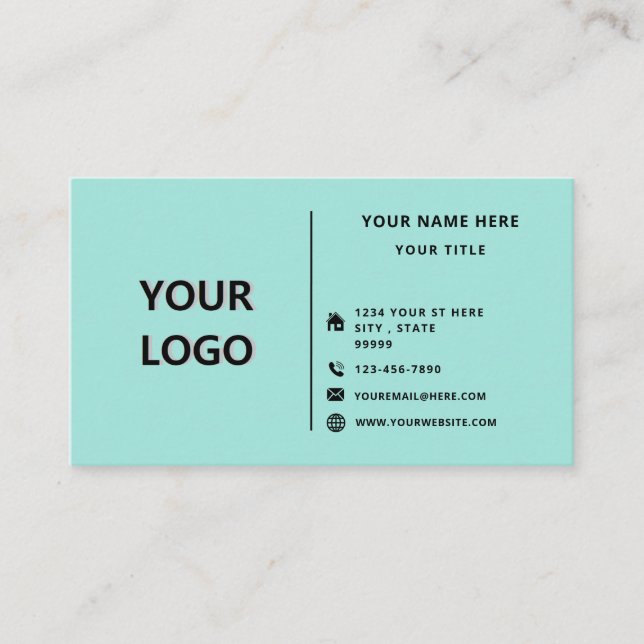 Ihre benutzerdefinierte Farbe und Schriftart-Visit Visitenkarte (Vorderseite)