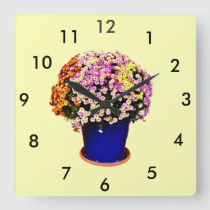 Ihre benutzerdefinierten Blumen Quadratische Wandu Wanduhr