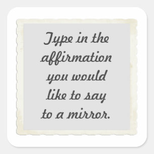 Ihre Bestätigung auf ein Spiegelentwurf Aufkleber