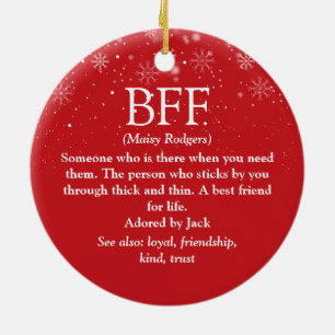 Ihre BESTE FREUNDIN definiert Best Friend Snowflak Keramik Ornament