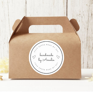 "Ihre Bestellung macht meinen Tag Handmade mit I Runder Aufkleber