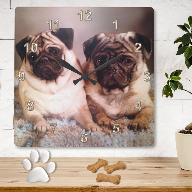 IHRE BILD-Mauer mit Anleitungen Quadratische Wanduhr (Photo Wall Clock. Dog Photo Clock. Clock with Picture. Personalized Wall Clocks. Memorial Clock.)